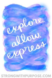 Explore, Allow, Express Watercolor Quote Art - Strong with Purpose