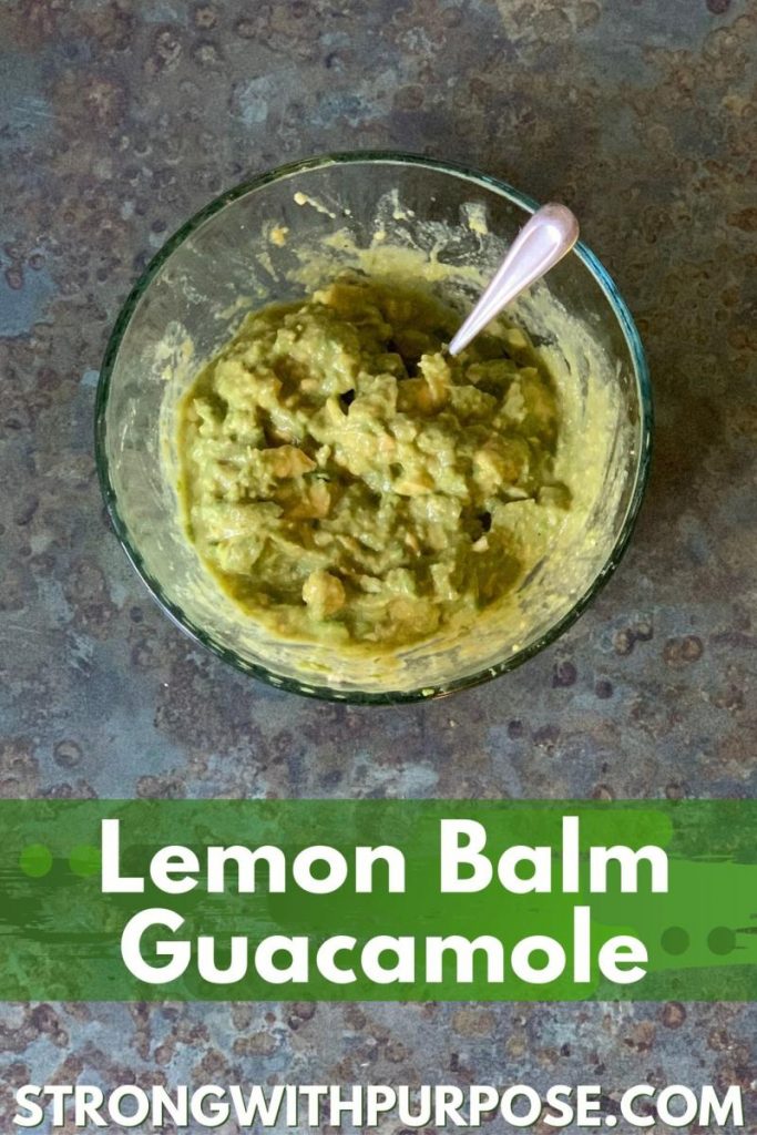 Lemon Balm Guacamole - Recipe by Strong with Purpose