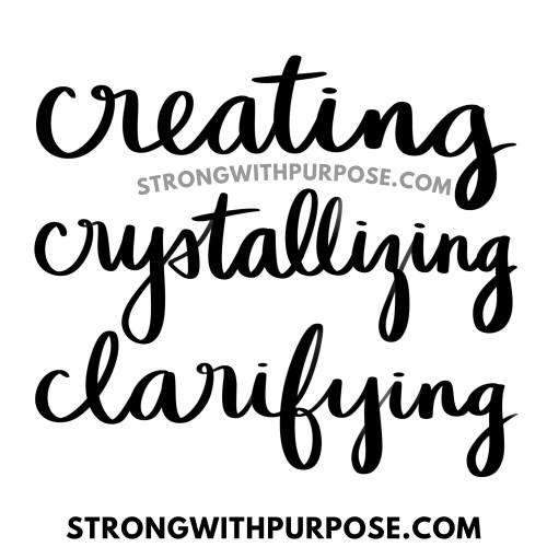 Creating, Crystallizing, Clarifying - Strong with Purpose
