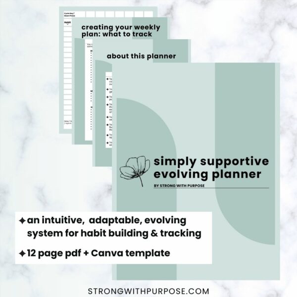 Simply Supportive Evolving Planner by Strong with Purpose - Habit Tracking