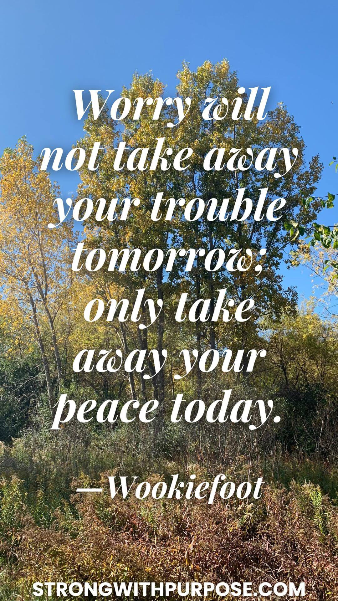 Worry will not take away your trouble tomorrow only take away your peace today - Don't Hold Your Breath Lyrics - Strong with Purpose